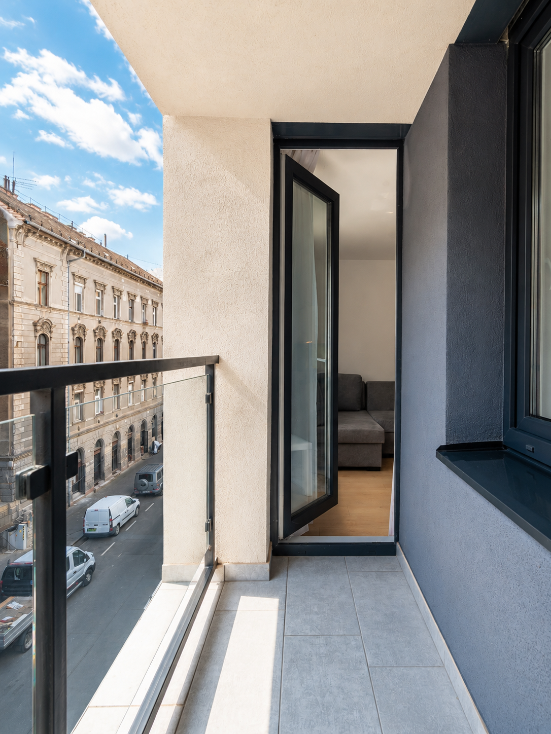 Private covered balcony